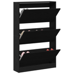 Casa si Gradina - Mobilier - Organizare si depozitare - Organizator incaltaminte - Cabinet pentru pantofi Negru Stejar 80x21x125,5 cm Lemn prelucrat - Infinity.ro