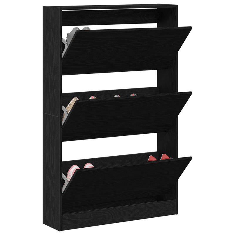 Casa si Gradina - Mobilier - Organizare si depozitare - Organizator incaltaminte - Cabinet pentru pantofi Negru Stejar 80x21x125,5 cm Lemn prelucrat - Infinity.ro