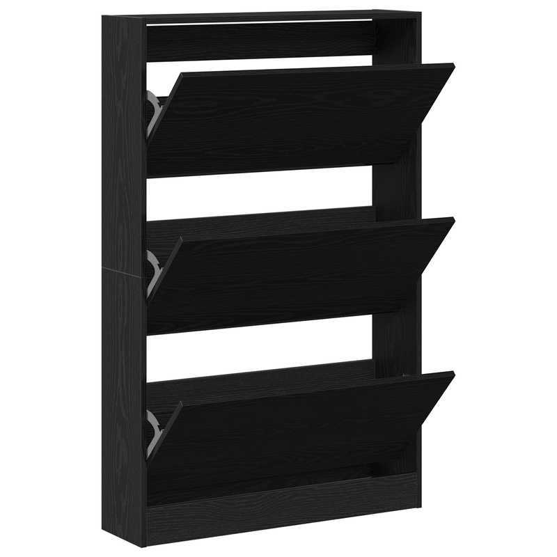 Casa si Gradina - Mobilier - Organizare si depozitare - Organizator incaltaminte - Cabinet pentru pantofi Negru Stejar 80x21x125,5 cm Lemn prelucrat - Infinity.ro