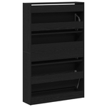 Casa si Gradina - Mobilier - Organizare si depozitare - Organizator incaltaminte - Cabinet pentru pantofi Negru Stejar 80x21x125,5 cm Lemn prelucrat - Infinity.ro