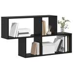 Casa si Gradina - Mobilier - Biblioteci si rafturi - Rafturi - Raft de perete Stejar negru 100x20x53 cm Lemn imbunatatit - Infinity.ro