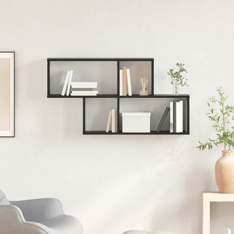 Casa si Gradina - Mobilier - Biblioteci si rafturi - Rafturi - Raft de perete Stejar negru 100x20x53 cm Lemn imbunatatit - Infinity.ro