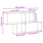 Casa si Gradina - Mobilier - Biblioteci si rafturi - Rafturi - Raft de perete Stejar negru 100x20x53 cm Lemn imbunatatit - Infinity.ro