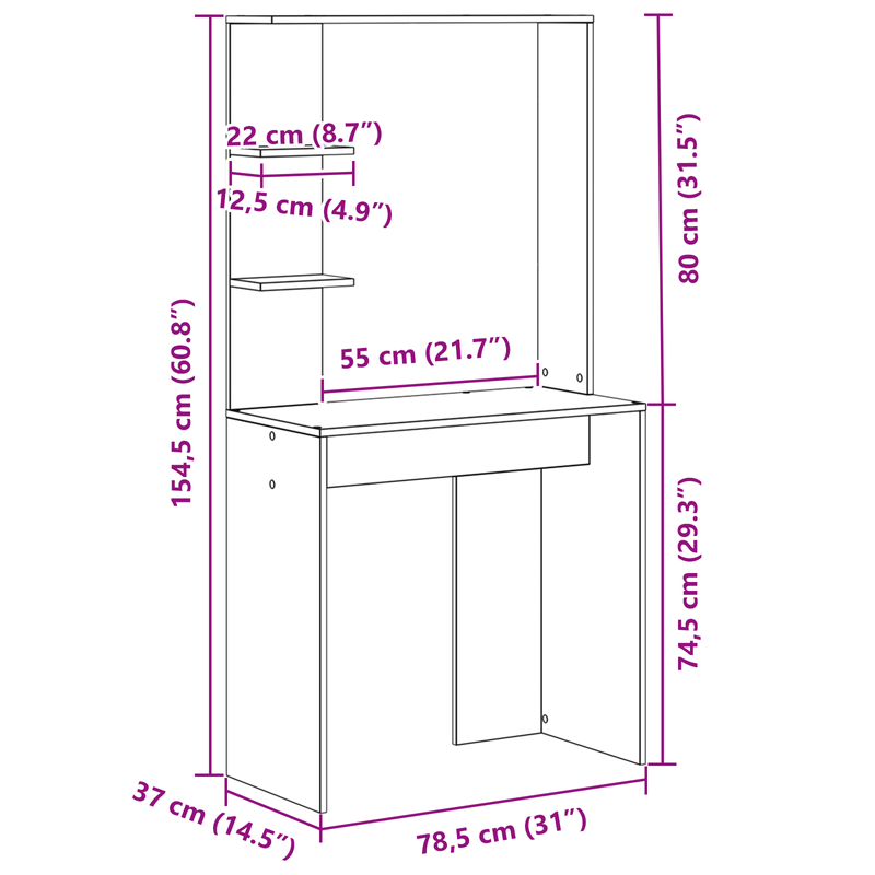Casa si Gradina - Mobilier - Mese si birouri - Birouri - birou de calculator din stejar Sonoma stejar Sonoma lemn prelucrat - Infinity.ro