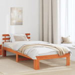 Casa si Gradina - Mobilier - Paturi si accesorii - Paturi - Cadru de pat din lemn de pin Maro cerat Lemn masiv Single Durabil - Infinity.ro