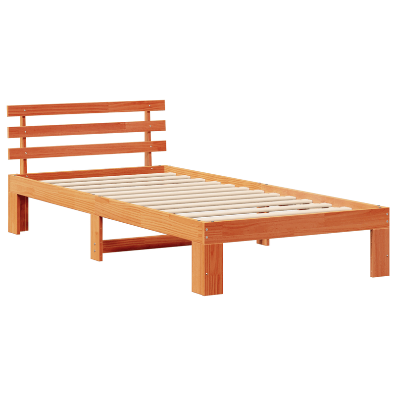 Casa si Gradina - Mobilier - Paturi si accesorii - Paturi - Cadru de pat din lemn de pin Maro cerat Lemn masiv Single Durabil - Infinity.ro