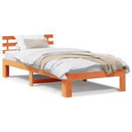 Casa si Gradina - Mobilier - Paturi si accesorii - Paturi - Cadru de pat din lemn de pin Maro cerat Lemn masiv Single Durabil - Infinity.ro