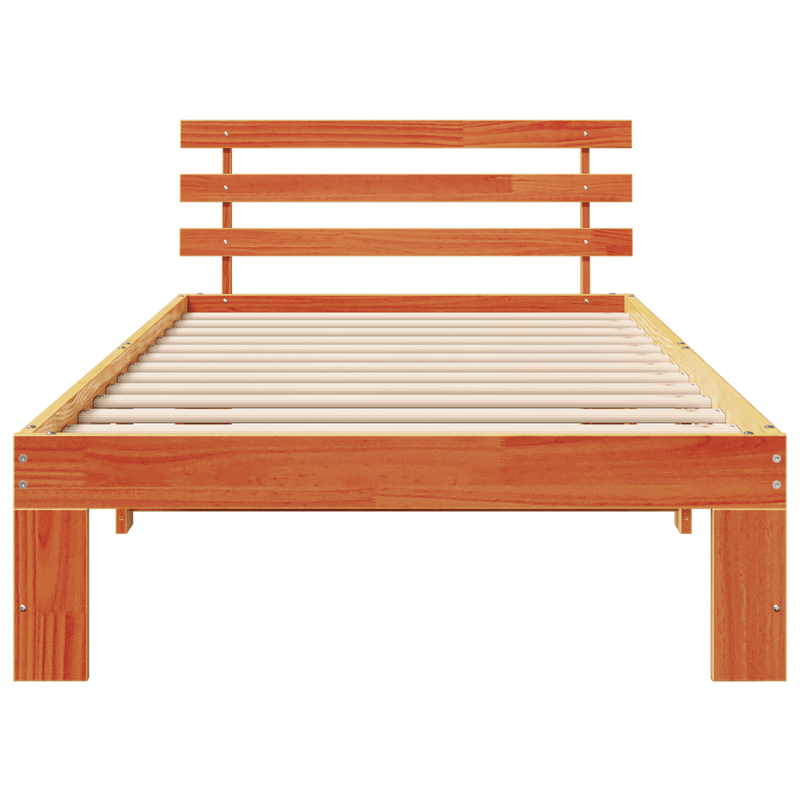 Casa si Gradina - Mobilier - Paturi si accesorii - Paturi - Cadru de pat din lemn de pin Maro cerat Lemn masiv Single Durabil - Infinity.ro