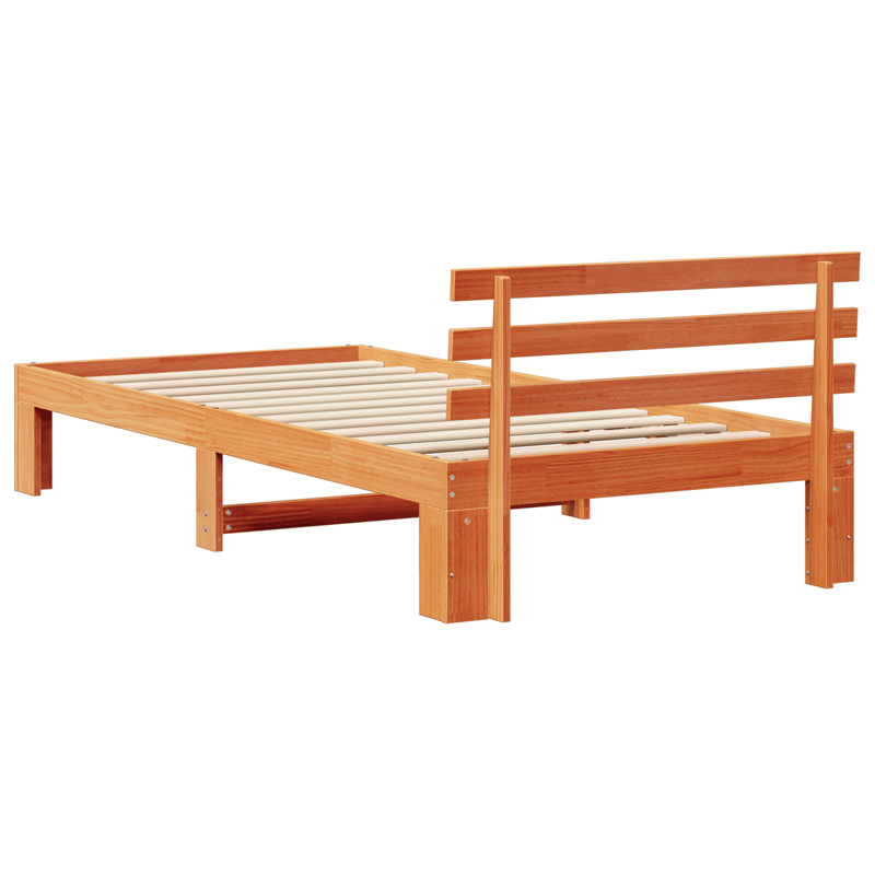 Casa si Gradina - Mobilier - Paturi si accesorii - Paturi - Cadru de pat din lemn de pin Maro cerat Lemn masiv Single Durabil - Infinity.ro