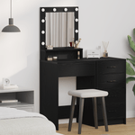 Casa si Gradina - Mobilier - Comode si corpuri - Masute de toaleta - Masa de toaleta cu lumini LED, stejar negru, 50x41x135 cm - Infinity.ro