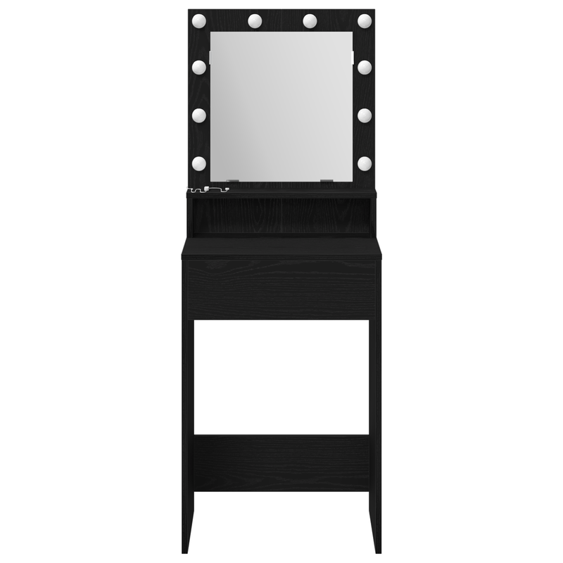 Casa si Gradina - Mobilier - Comode si corpuri - Masute de toaleta - Masa de toaleta cu lumini LED, stejar negru, 50x41x135 cm - Infinity.ro