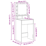 Casa si Gradina - Mobilier - Comode si corpuri - Masute de toaleta - Masa de toaleta cu lumini LED, stejar negru, 50x41x135 cm - Infinity.ro