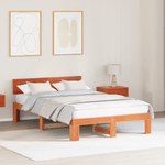 Casa si Gradina - Mobilier - Paturi si accesorii - Paturi - Cadru de pat cu tablie maro ceara 120x190 cm lemn masiv de pin - Infinity.ro