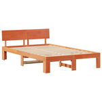 Casa si Gradina - Mobilier - Paturi si accesorii - Paturi - Cadru de pat cu tablie maro ceara 120x190 cm lemn masiv de pin - Infinity.ro