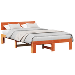 Casa si Gradina - Mobilier - Paturi si accesorii - Paturi - Cadru de pat cu tablie maro ceara 120x190 cm lemn masiv de pin - Infinity.ro