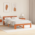 Casa si Gradina - Mobilier - Paturi si accesorii - Paturi - Cadru de pat cu tablie maro ceara 120x190 cm lemn masiv de pin - Infinity.ro
