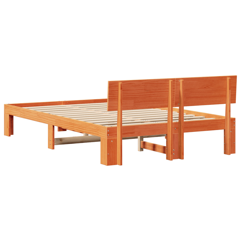 Casa si Gradina - Mobilier - Paturi si accesorii - Paturi - Cadru de pat cu tablie maro ceara 120x190 cm lemn masiv de pin - Infinity.ro