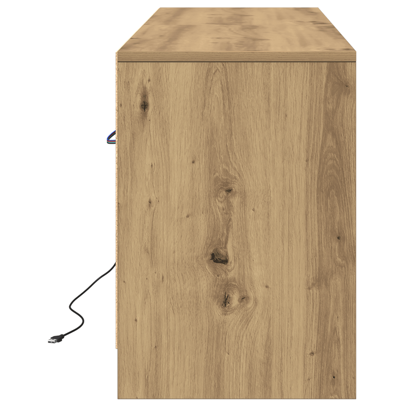 Casa si Gradina - Mobilier - Comode si corpuri - Comode - Cabinet TV cu LED Stejar artizanal 139.5x34x50 cm Lemn aglomerat - Infinity.ro