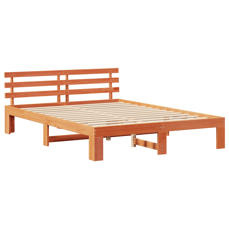Casa si Gradina - Mobilier - Paturi si accesorii - Paturi - Cadru de Pat din Lemn de Pin Maro cerat Lemn masiv 140 x 200 cm - Infinity.ro