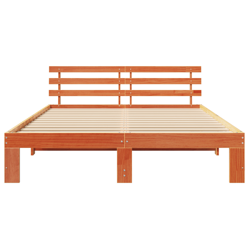 Casa si Gradina - Mobilier - Paturi si accesorii - Paturi - Cadru de Pat din Lemn de Pin Maro cerat Lemn masiv 140 x 200 cm - Infinity.ro