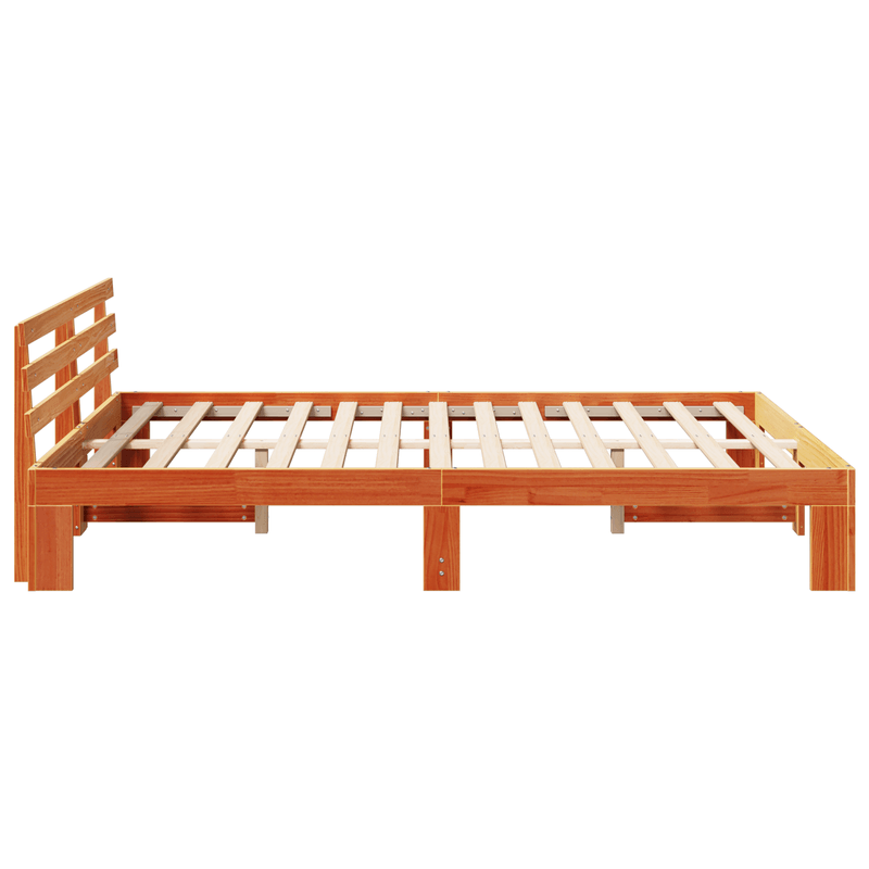 Casa si Gradina - Mobilier - Paturi si accesorii - Paturi - Cadru de Pat din Lemn de Pin Maro cerat Lemn masiv 140 x 200 cm - Infinity.ro