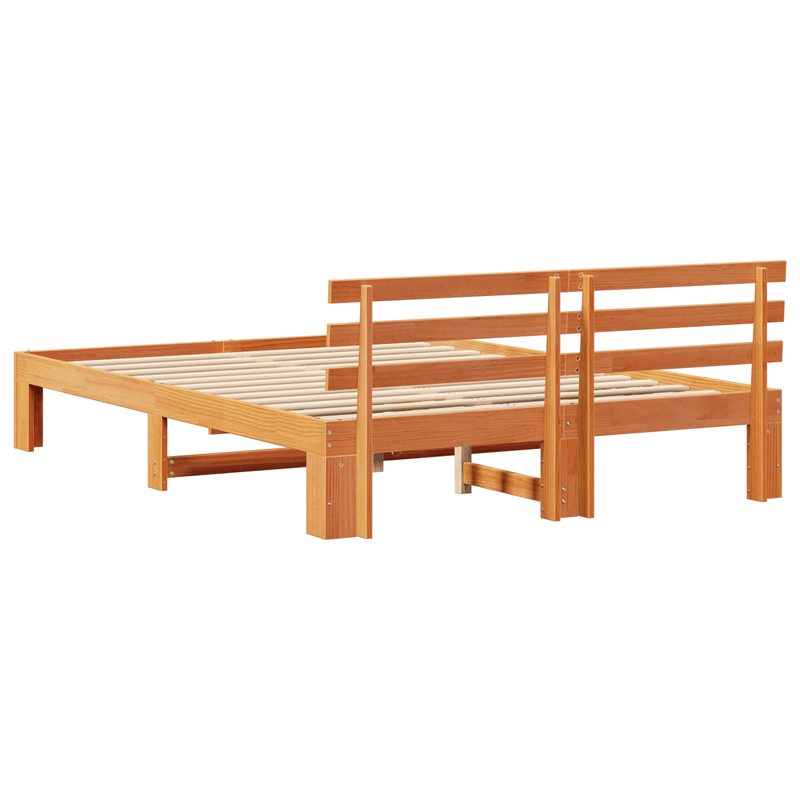Casa si Gradina - Mobilier - Paturi si accesorii - Paturi - Cadru de Pat din Lemn de Pin Maro cerat Lemn masiv 140 x 200 cm - Infinity.ro
