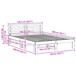 Casa si Gradina - Mobilier - Paturi si accesorii - Paturi - Cadru de Pat din Lemn de Pin Maro cerat Lemn masiv 140 x 200 cm - Infinity.ro