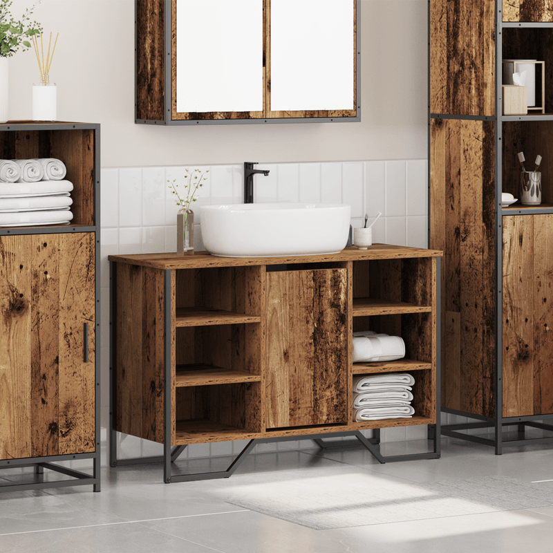 Casa si Gradina - Mobilier - Mobilier baie - Comode baie - Cabinet de chiuveta Lemn vechi 91x35x60 cm Lemn stratificat - Infinity.ro