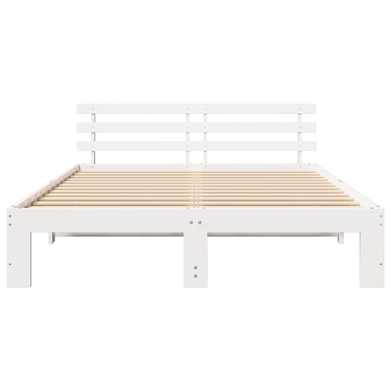 Casa si Gradina - Mobilier - Paturi si accesorii - Paturi - Cadru de pat alb din lemn Alb Lemn 150 x 200 cm Durabil - Infinity.ro