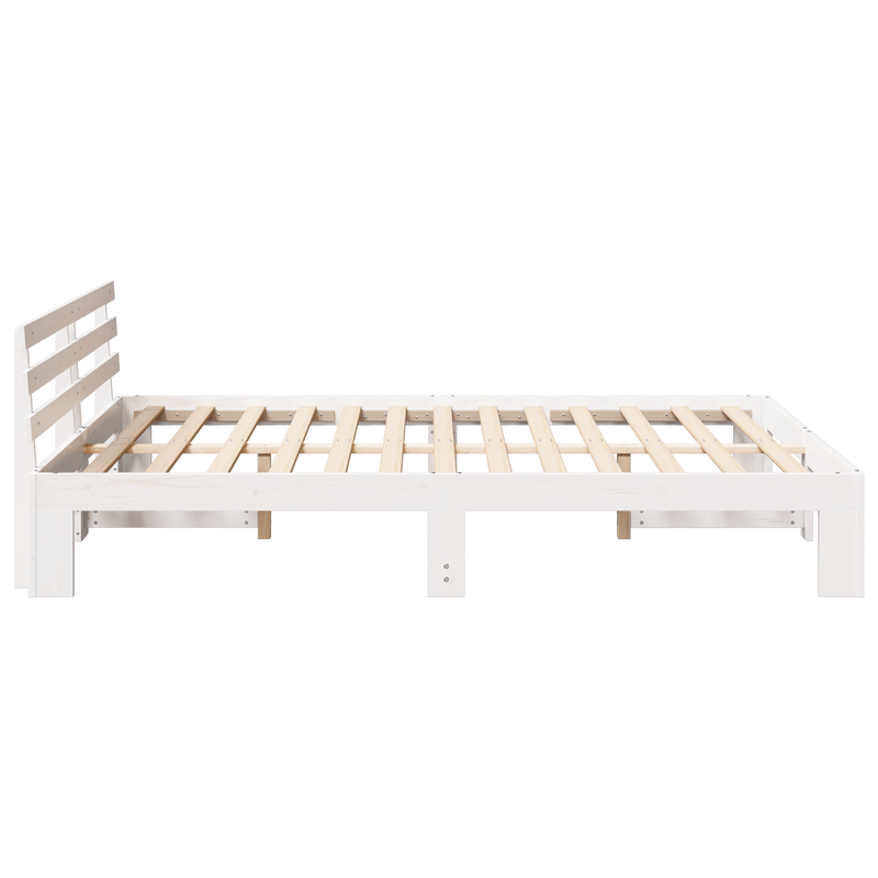 Casa si Gradina - Mobilier - Paturi si accesorii - Paturi - Cadru de pat alb din lemn Alb Lemn 150 x 200 cm Durabil - Infinity.ro