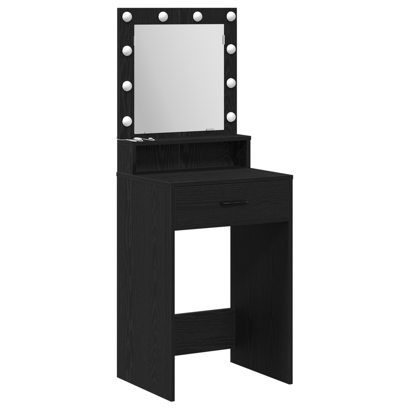 Casa si Gradina - Mobilier - Comode si corpuri - Masute de toaleta - Masa de toaleta cu lumini LED, stejar negru, 50x41x135 cm - Infinity.ro