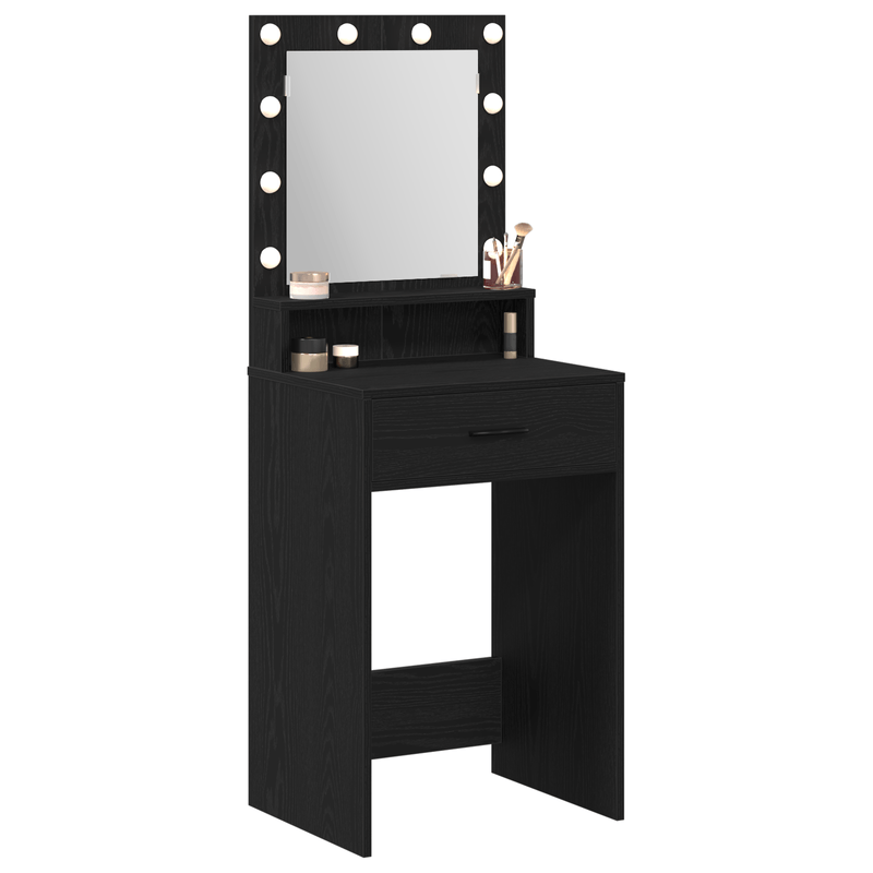 Casa si Gradina - Mobilier - Comode si corpuri - Masute de toaleta - Masa de toaleta cu lumini LED, stejar negru, 50x41x135 cm - Infinity.ro