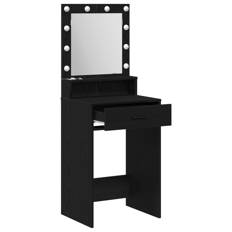 Casa si Gradina - Mobilier - Comode si corpuri - Masute de toaleta - Masa de toaleta cu lumini LED, stejar negru, 50x41x135 cm - Infinity.ro