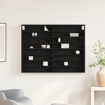 Casa si Gradina - Mobilier - Biblioteci si rafturi - Rafturi - Dulap cu vitrina, stejar negru, 100x8,5x75 cm, lemn prelucrat - Infinity.ro