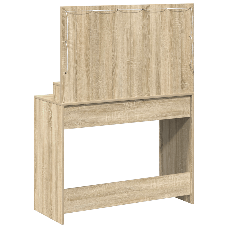 Casa si Gradina - Mobilier - Comode si corpuri - Masute de toaleta - Masa de toaleta cu lumini LED, stejar sonoma, 100x41x135 cm - Infinity.ro