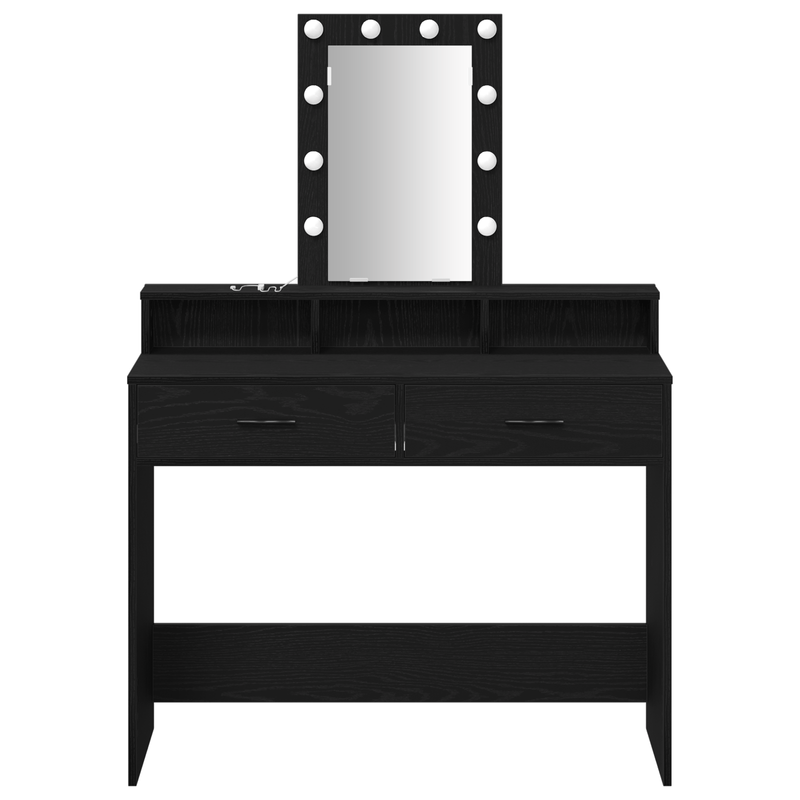 Casa si Gradina - Mobilier - Comode si corpuri - Masute de toaleta - Masa de toaleta cu LED, stejar negru, 100x41x140 cm - Infinity.ro