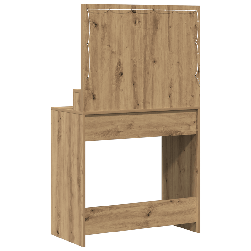 Casa si Gradina - Mobilier - Comode si corpuri - Masute de toaleta - Masa de toaleta cu lumini LED, stejar artizanal, 79x41x135 cm - Infinity.ro