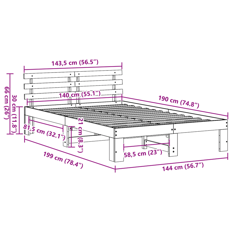 Casa si Gradina - Mobilier - Paturi si accesorii - Paturi - Cadru Pat din Lemn de Pin Culoare Maro Cerat Lemn Masiv - Infinity.ro