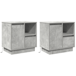 Casa si Gradina - Mobilier - Comode si corpuri - Noptiere - Noptiere cu LED 2 piese din beton gri 50x34.5x50 cm - Infinity.ro