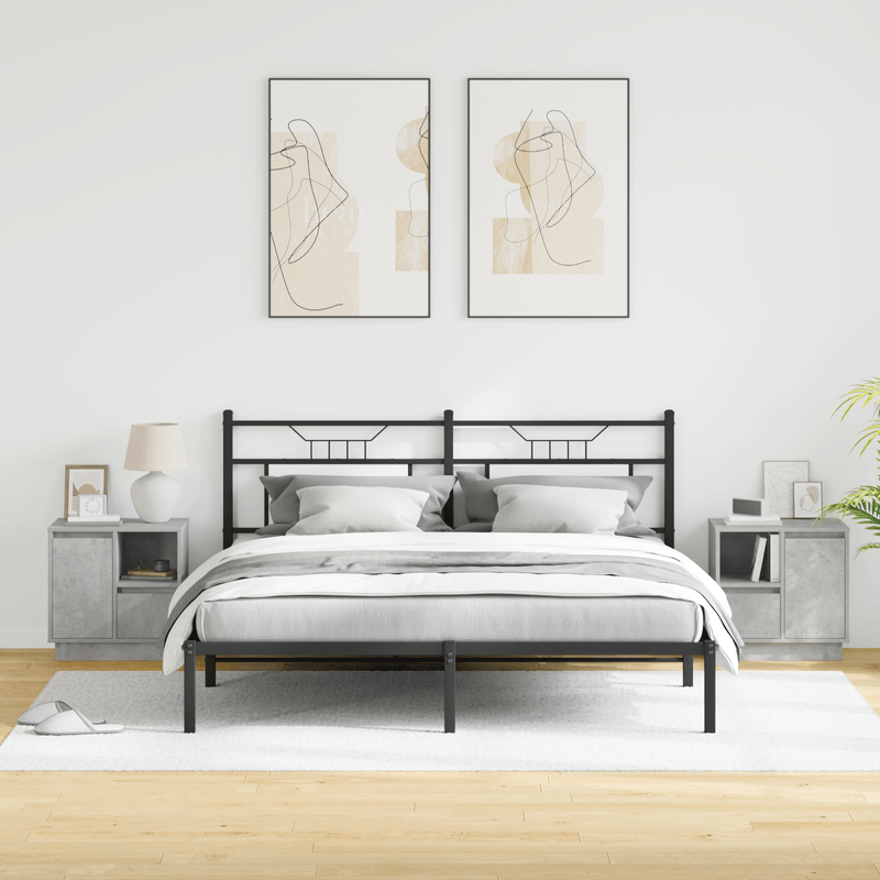 Casa si Gradina - Mobilier - Comode si corpuri - Noptiere - Noptiere cu LED 2 piese din beton gri 50x34.5x50 cm - Infinity.ro