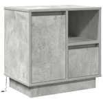 Casa si Gradina - Mobilier - Comode si corpuri - Noptiere - Noptiere cu LED 2 piese din beton gri 50x34.5x50 cm - Infinity.ro