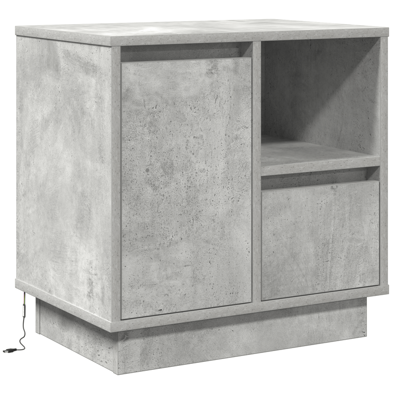 Casa si Gradina - Mobilier - Comode si corpuri - Noptiere - Noptiere cu LED 2 piese din beton gri 50x34.5x50 cm - Infinity.ro