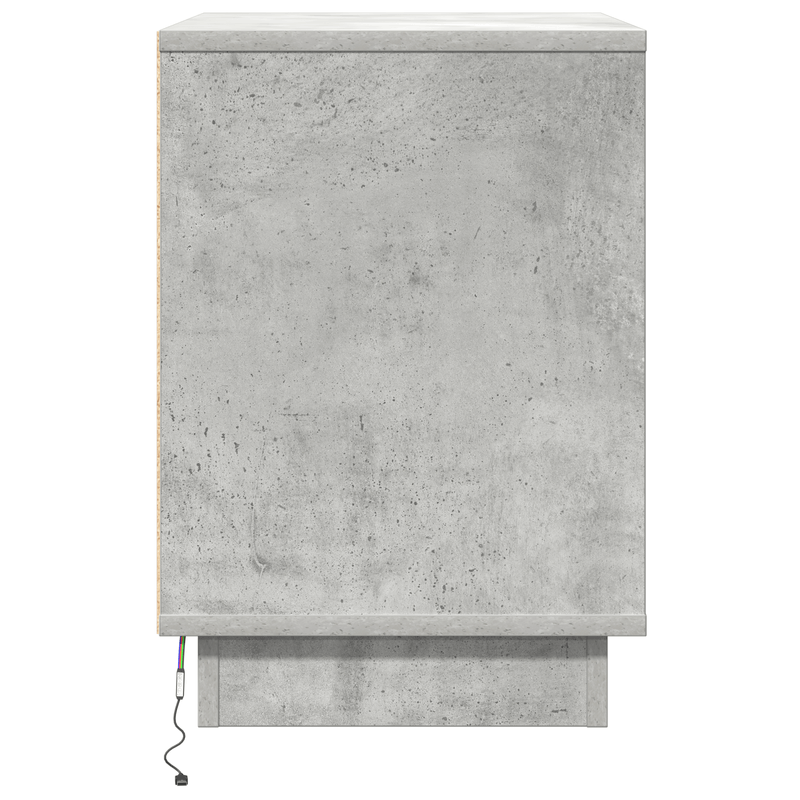 Casa si Gradina - Mobilier - Comode si corpuri - Noptiere - Noptiere cu LED 2 piese din beton gri 50x34.5x50 cm - Infinity.ro