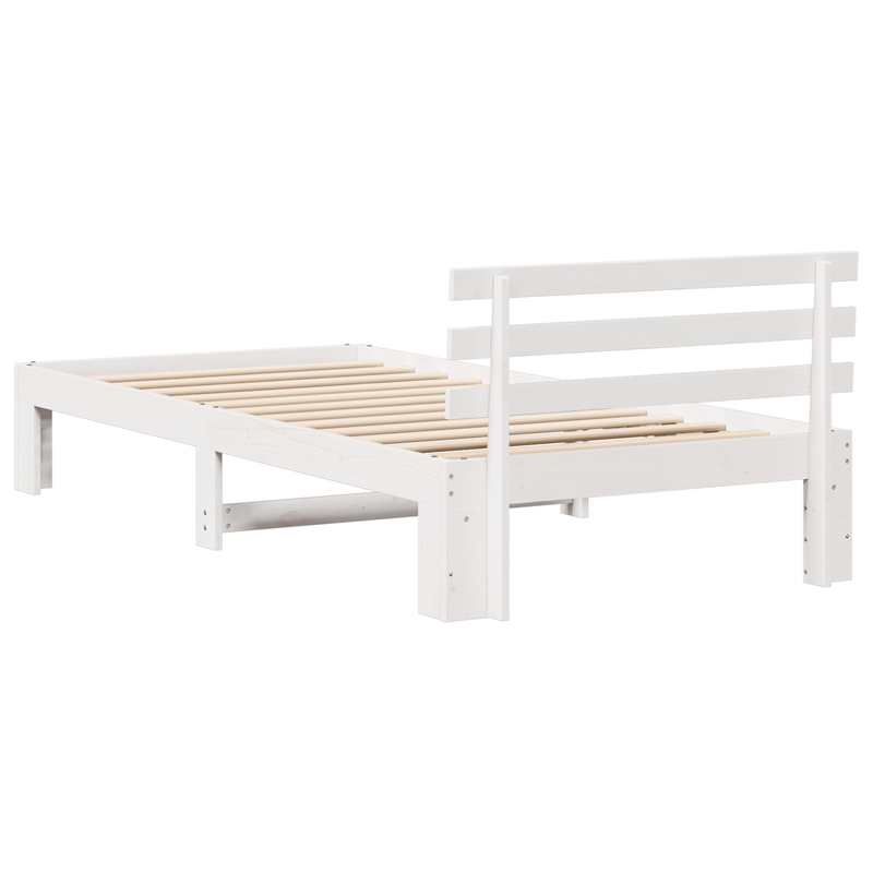 Casa si Gradina - Mobilier - Paturi si accesorii - Paturi - Cadru de pat din lemn de pin alb Alb Lemn masiv 90 x 200 cm - Infinity.ro