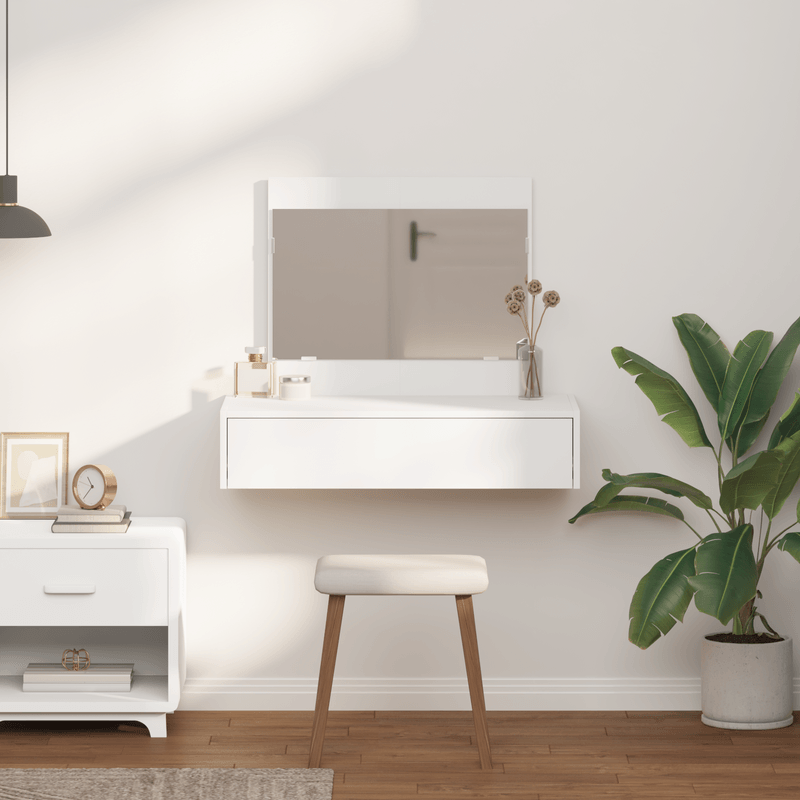 Casa si Gradina - Mobilier - Comode si corpuri - Masute de toaleta - Masa de toaleta suspendata, alb, 83x40x70 cm - Infinity.ro