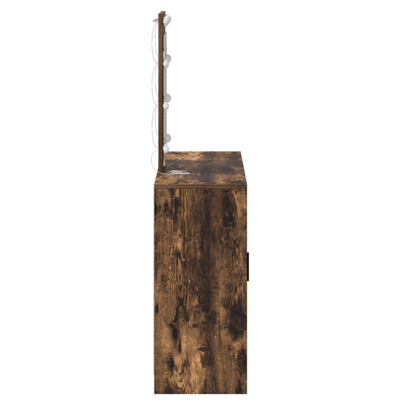 Casa si Gradina - Mobilier - Comode si corpuri - Masute de toaleta - Masa de toaleta cu LED, stejar fumuriu, 102x33x135 cm - Infinity.ro