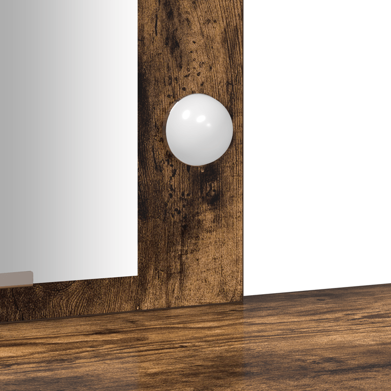 Casa si Gradina - Mobilier - Comode si corpuri - Masute de toaleta - Masa de toaleta cu LED, stejar fumuriu, 102x33x135 cm - Infinity.ro