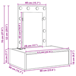 Casa si Gradina - Mobilier - Comode si corpuri - Masute de toaleta - Masa de toaleta suspendata cu LED, stejar artizanal - Infinity.ro