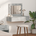 Casa si Gradina - Mobilier - Comode si corpuri - Masute de toaleta - Masa de toaleta suspendata cu LED, gri beton - Infinity.ro