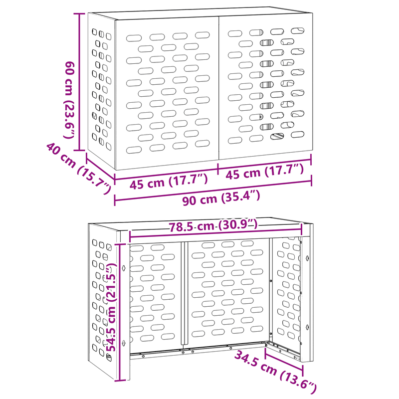 Casa si Gradina - Termice - Calorifere si accesorii - Accesorii calorifere - Husa pentru aer conditionat, antracit, 90x40x60 cm, otel - Infinity.ro